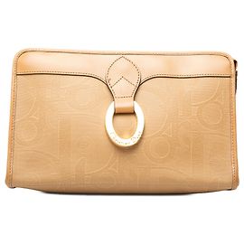 Dior Brown Diorissimo Trotter Coated Canvas Clutch
