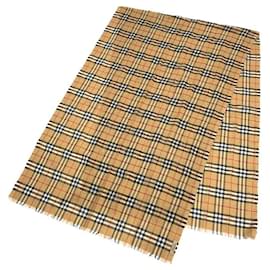 Burberry Check Scarf Shawl in Beige