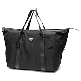Borsa Boston in nylon e pelle Saffiano Prada