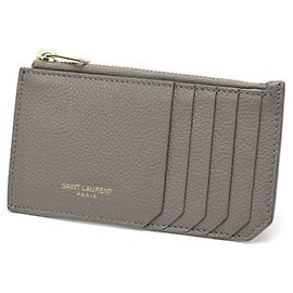 Saint Laurent Gray Leather Coin Purse