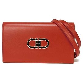 Borsa a tracolla in pelle rossa Salvatore Ferragamo