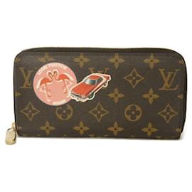 Louis Vuitton Zippy Wallet in Cerise und Brown