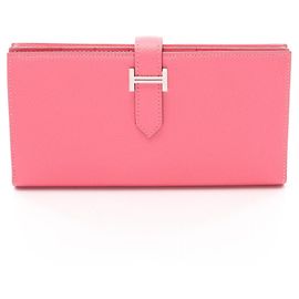 Hermès Bearn Soufflet Long Wallet Rose Azalee