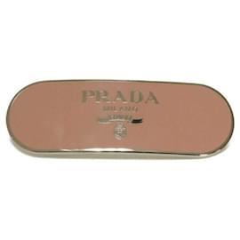 Barrette in smalto rosa Prada