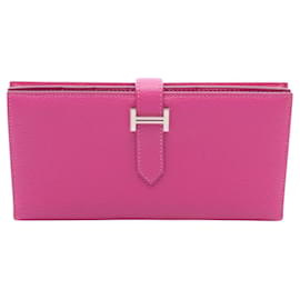 Cartera larga plegable Hermès Bearn Soufflé Magnolia