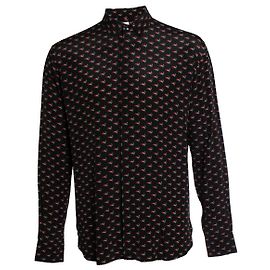 Saint Laurent, smoking lips heart print shirt 2017