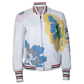 Thom Browne Bomberjacke aus Lammleder mit Blumenmuster