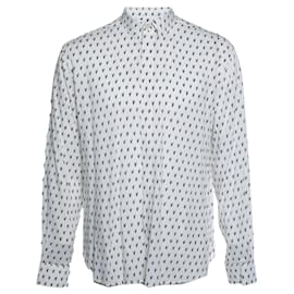 Saint Laurent, camicia bianca con stampa V 2017