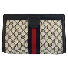 Clutch Gucci Vintage GG Supreme em lona e couro
