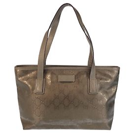 Bolso de hombro tote Gucci GG Imprime Marrón Bronce