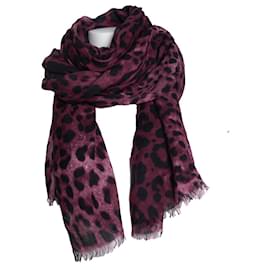 Dolce & Gabbana, Schal mit Leopardenmuster in Lila