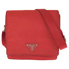 Borsa a Spalla Prada Nylon Tessuto Triangle Logo