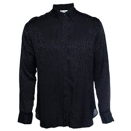 Saint Laurent, camisa de jacquard estampado negro