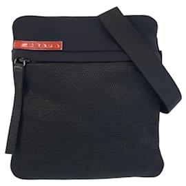Borsa a tracolla in mesh di neoprene Prada