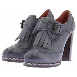 Santoni Derbi con tacco blu scuro