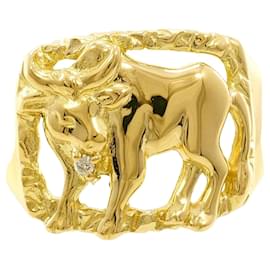 Autre Marque 18K Gelbgold-Ring mit Diamant