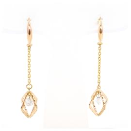 Autre Marque Orecchini pendenti in oro rosa 18K con diamante