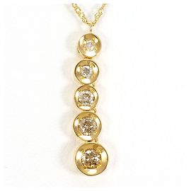 Autre Marque 18K Gelbgoldhalskette mit braunem Diamanten