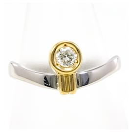 Diamantring in Platin und Gelbgold - Autre Marque