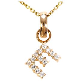 Autre Marque Collana in oro rosa 18K con zircone cubico