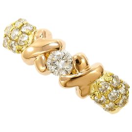 Autre Marque Anillo de banda en oro de 18K con diamante
