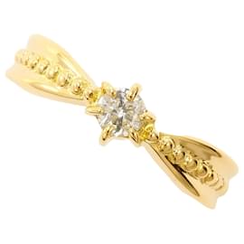 Autre Marque Anello a fascia in oro giallo 18K con diamante