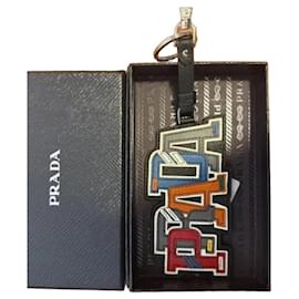 Portachiavi in pelle Prada Lettering multicolore