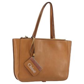 Chloé Borsa Tote Chloe in pelle beige oro Auth bs35139