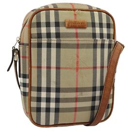 Borsa a Spalla BURBERRY Nova Check in Tela Beige Oro Autentica BA12930