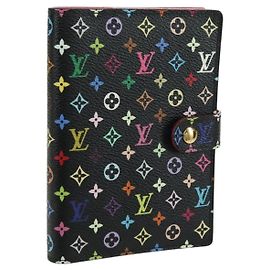LOUIS VUITTON Agenda PM Monogram Multicolor Day Cover Black R20895 Auth 179928V