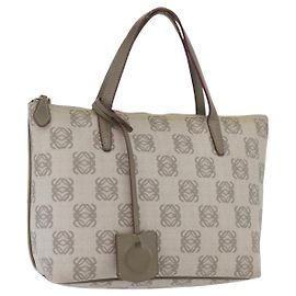 Bolsa de mão LOEWE Anagram PVC Ouro Cinza Auth bs35243