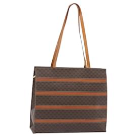 Céline CELINE Macadam Canvas Tote Bag PVC Leder Braun Gold Auth 180849