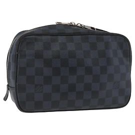LOUIS VUITTON Damier Graphite Trousse Toilette GM Bag N47521 LV Auth bs35168