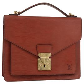 LOUIS VUITTON Epi Monceau 28 Hand Bag Marrom M52123 LV Auth BA12701