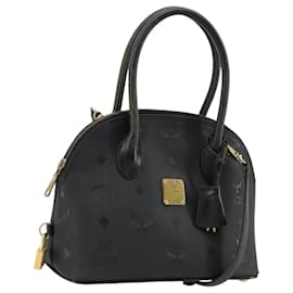 Bolso de Mano MCM Logogram Vicetos PVC 2way Negro Oro Auth 181172