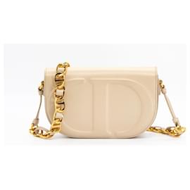 Dior CD Signature Leather Shoulder Bag - Beige/Nude