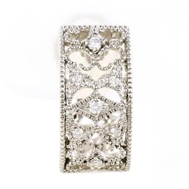 Orecchini a cerchio in oro bianco 18K e diamanti - Autre Marque