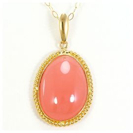 Autre Marque 18K Yellow Gold Necklace with Carnelian