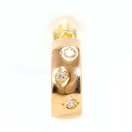 Autre Marque Orecchini a mezza cerchio in oro giallo 18K e diamanti
