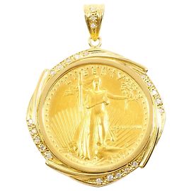 Autre Marque Pendente elegante in oro giallo e diamanti