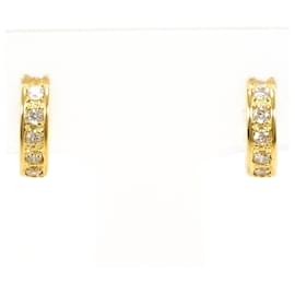 Autre Marque Orecchini a cerchio in oro giallo 18K con diamanti