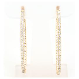 Autre Marque Orecchini a cerchio in oro rosa 18K con diamanti