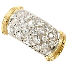Autre Marque Anillo de banda en platino PT900 y oro amarillo de 18K con diamantes