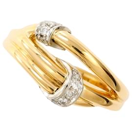 PT900 Platin- und 18K Gelbgold-Ring mit Diamant - Autre Marque