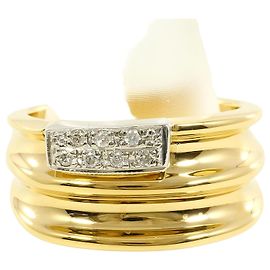 Autre Marque 18K Gelbgold- und Platin-Ring mit Diamant
