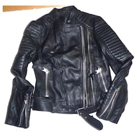 Zara Black Leather Biker Jacket
