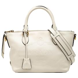 Borsa con placca logo Triangle Prada