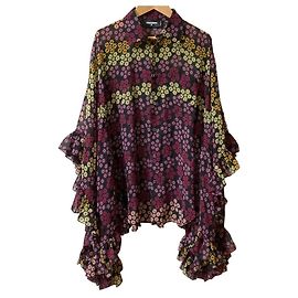 Autre Marque Dsquared2 Bluse aus transparentem Stoff mit Blumenprint