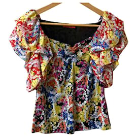Autre Marque Camicetta in Power Net con stampa floreale VIVIENNE TAM