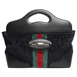 Gucci Navy velvet Horsebit tote bag